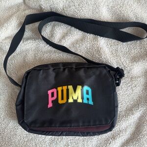 Puma Black Crossbody Bag with Multicolor Logo